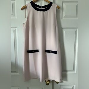 Karl Lagergeld sleeveless Dress, blush pink/navy, silver accents, size 12